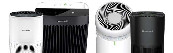 variety of Honeywell air purifier models